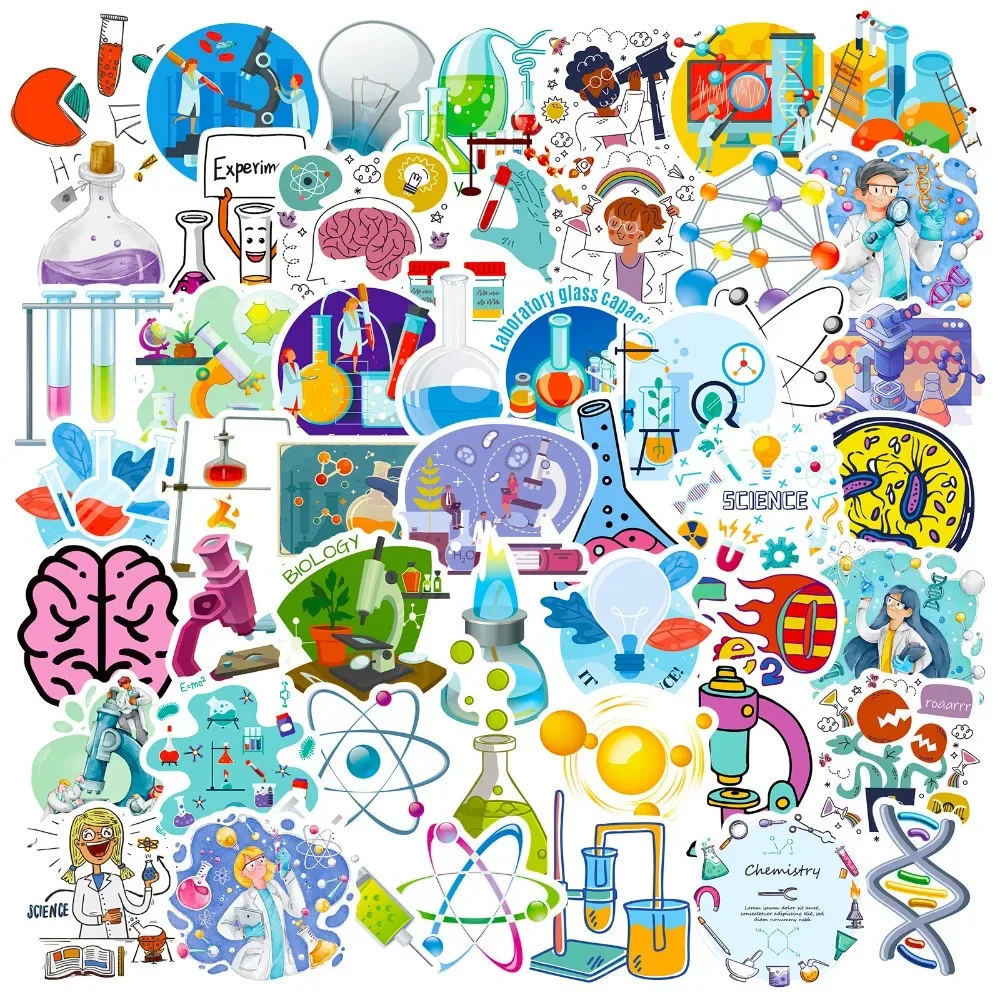 Vintage Fashion Illustrations - Stiker Lab Sains kartun 50 buah,