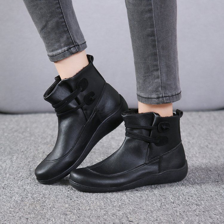 Vintage Fashion For Mens - Sepatu Boots Wanita Vintage Ujung Bulat