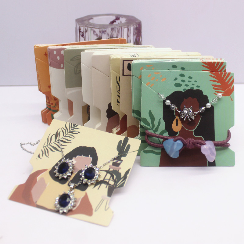 Vintage Fashion Illustrations - 50 buah 7.4x7.4cm putih kertas kartu