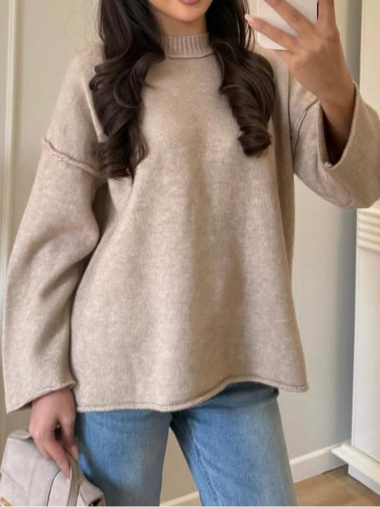 Vintage Fashion Old Money - Sweater Wanita Vintage Lengan Lentera Hitam,