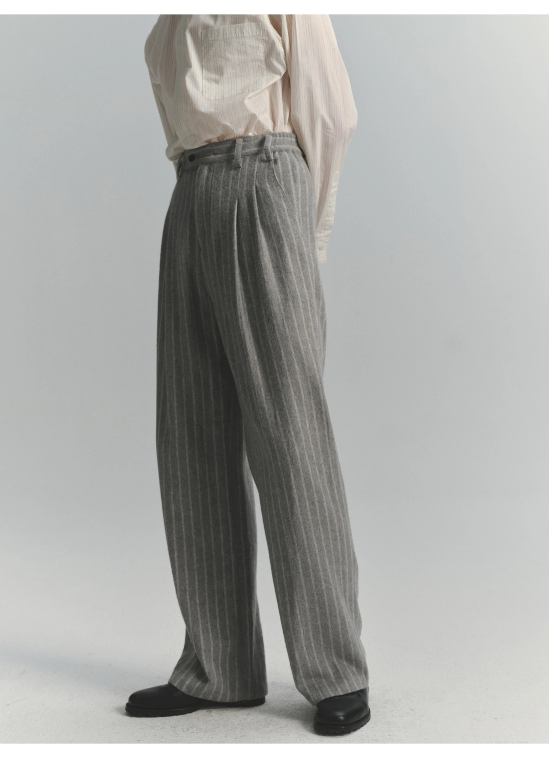 Vintage Fashion Old Money - Celana Pria Bergaris Gaya High-Street Elegan