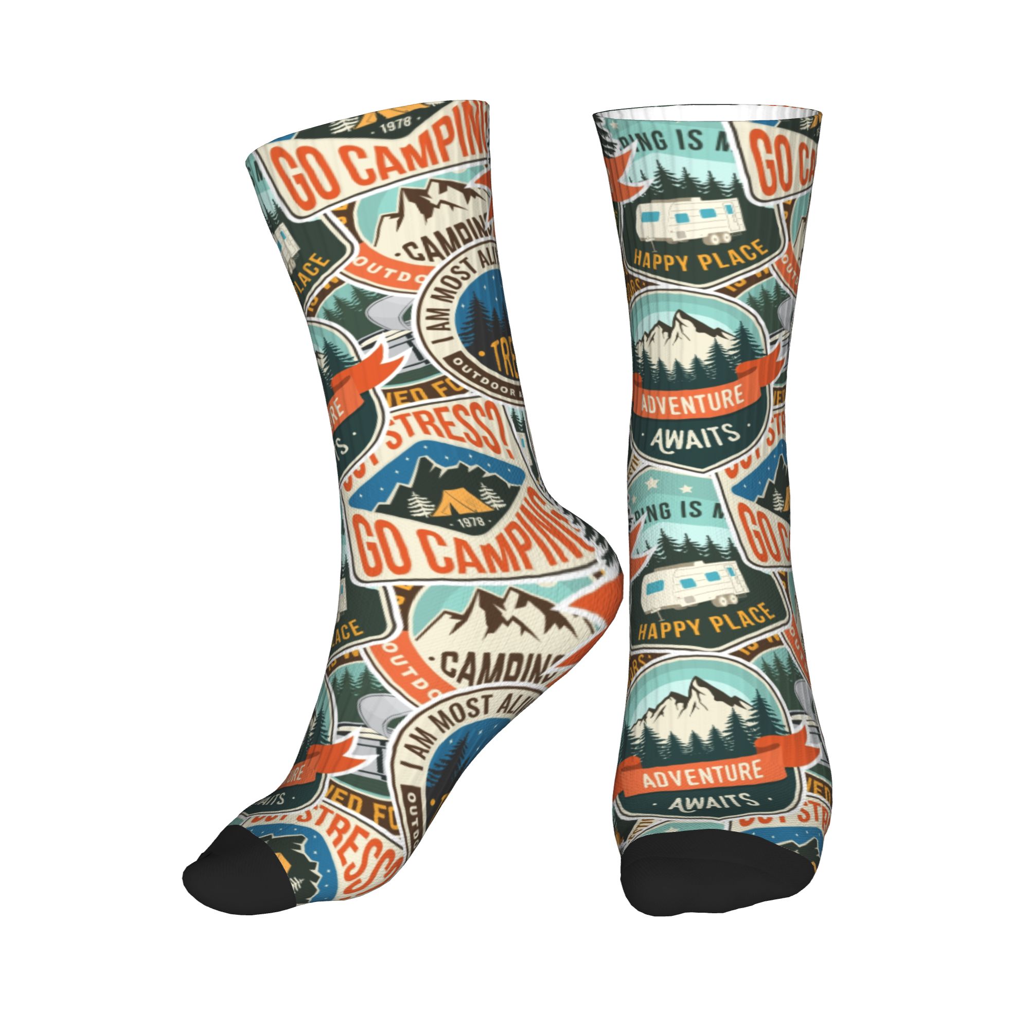 Vintage Fashion For Mens - Kaus Kaki Pria Vintage Motif Gunung