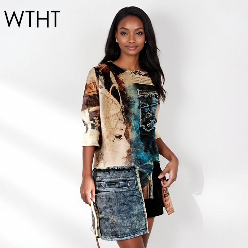 Vintage Fashion Influencer - WTHT Sweater Rajut Wanita Model Patchwork
