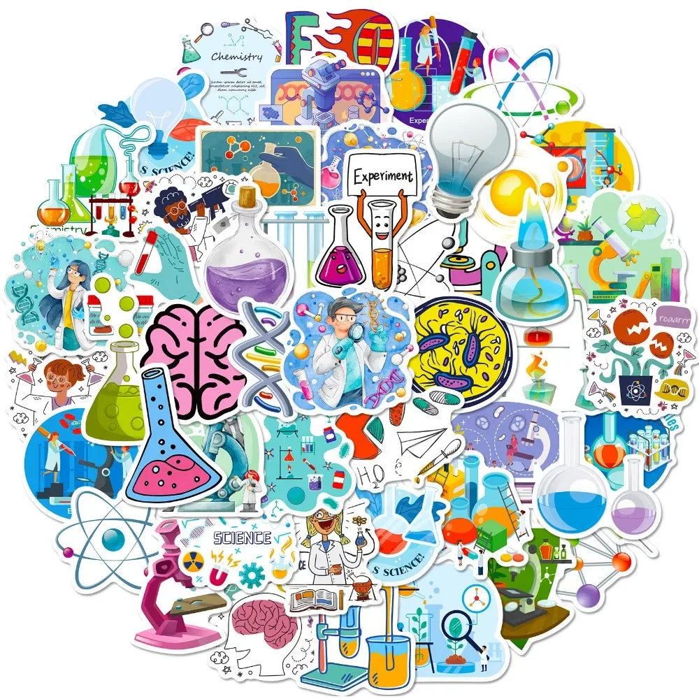 Stiker Lab Sains kartun 50 bua - Vintage Fashion Illustrations ulasan dan harga