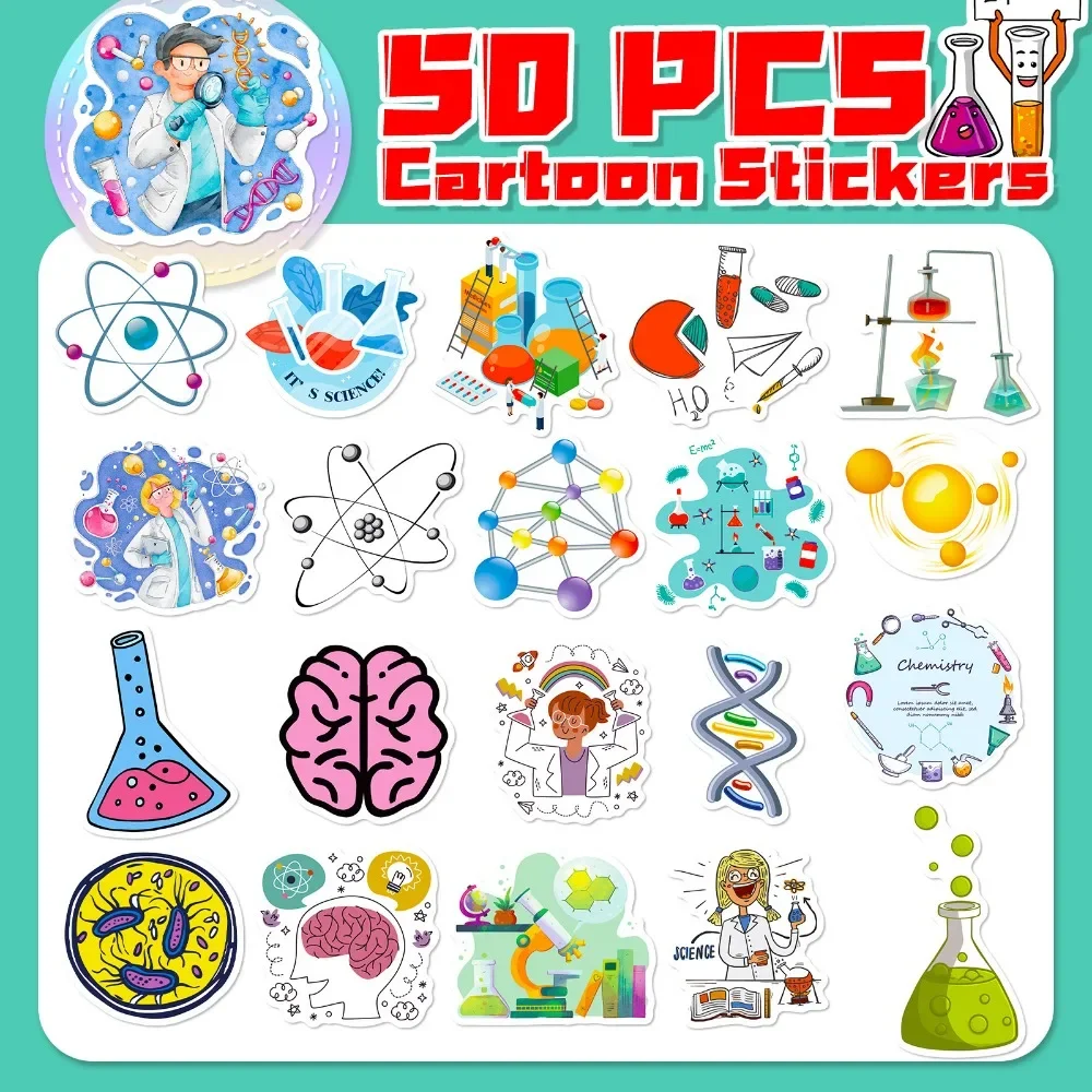 Stiker Lab Sains kartun 50 bua - Vintage Fashion Illustrations ulasan dan harga