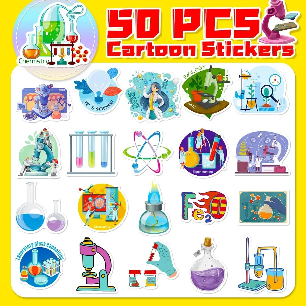 Stiker Lab Sains kartun 50 bua - Vintage Fashion Illustrations ulasan dan harga