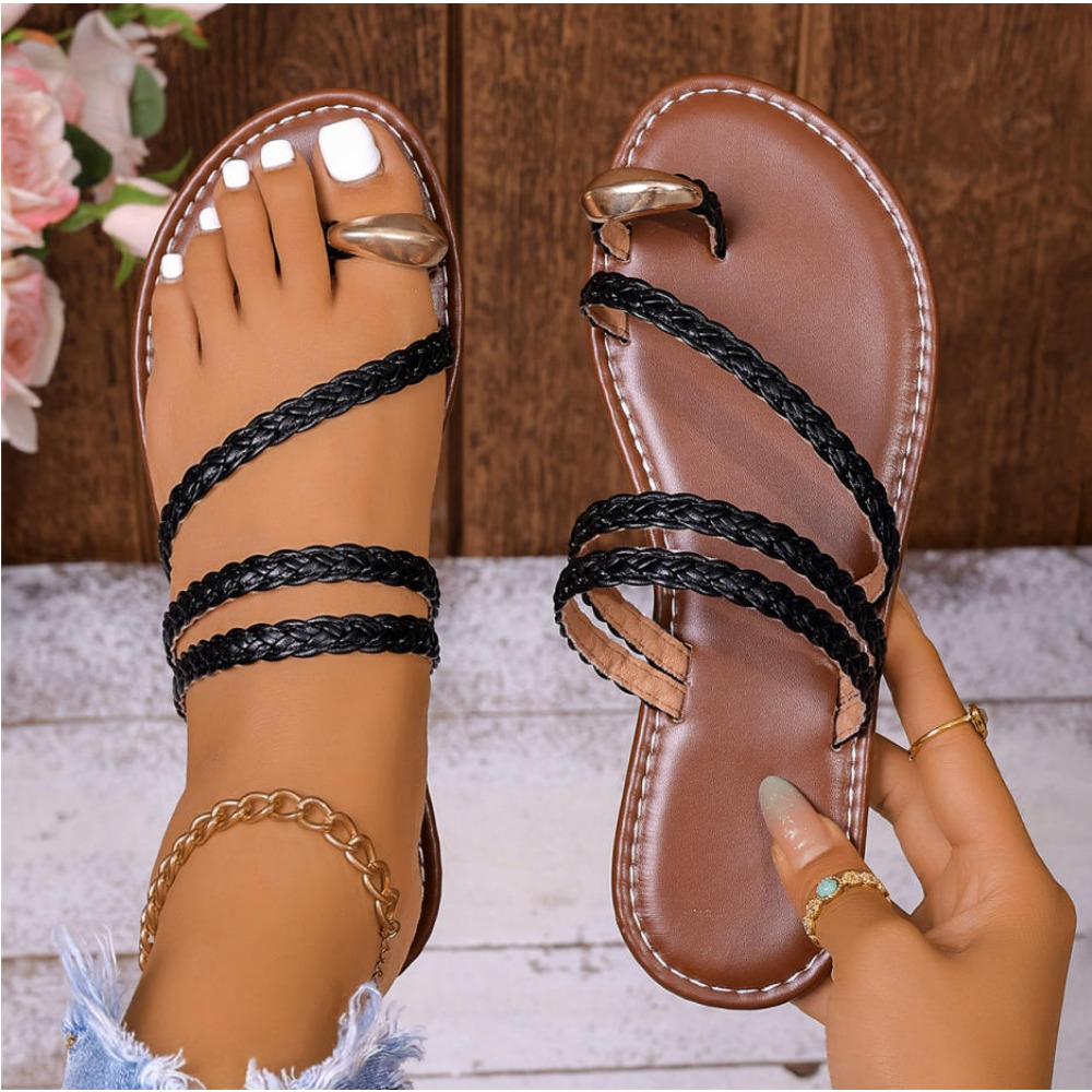 Sandal Vintage Flat Toe Herrin - Vintage Fashion Wear ulasan dan harga