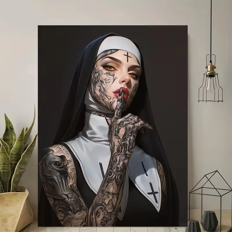 Poster Kanvas Fashion Girl Tat - Vintage Fashion Illustrations ulasan dan harga