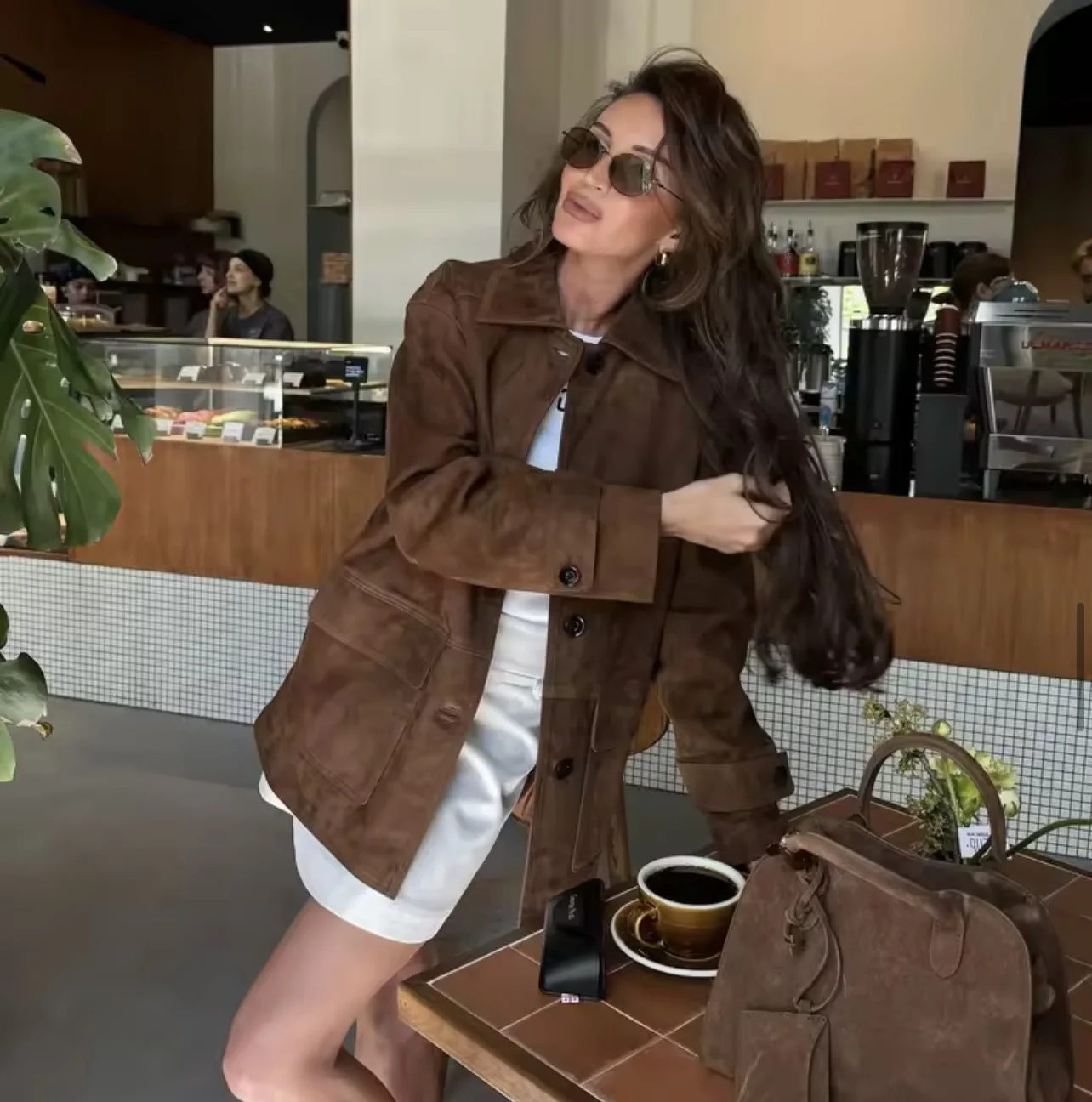 Jaket Kulit Suede Cokelat Gaya - Vintage Fashion Old Money ulasan dan harga