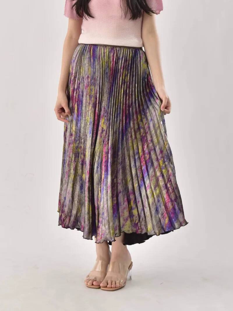 Rok Midi Mewah Berkilau Warna- - Vintage Fashion Old Money ulasan dan harga