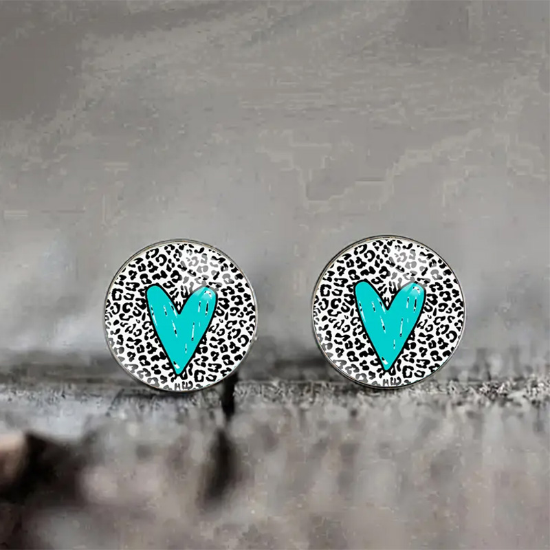 Anting Kaca Motif Macan Tutul  - Vintage Fashion Illustrations ulasan dan harga