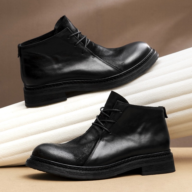 Sepatu Bot Kulit Asli Pria Vin - Vintage Fashion For Mens ulasan dan harga