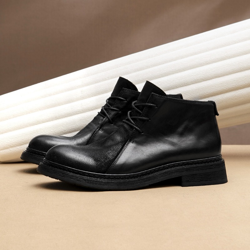 Sepatu Bot Kulit Asli Pria Vin - Vintage Fashion For Mens ulasan dan harga