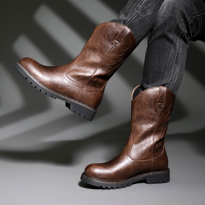 Sepatu Bot Koboi Pria Fashion  - Vintage Fashion For Mens ulasan dan harga