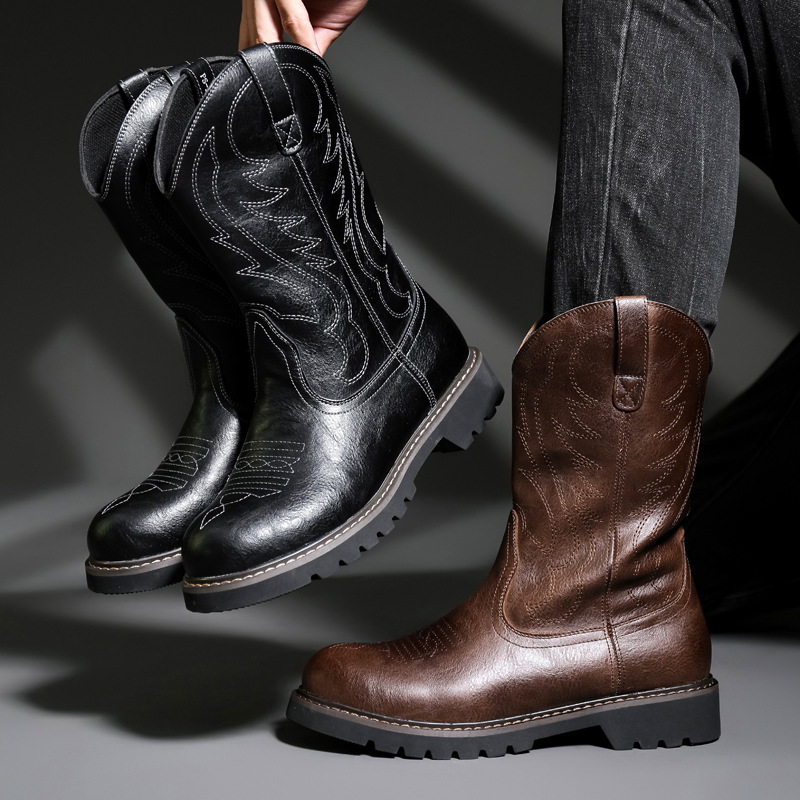Sepatu Bot Koboi Pria Fashion  - Vintage Fashion For Mens ulasan dan harga