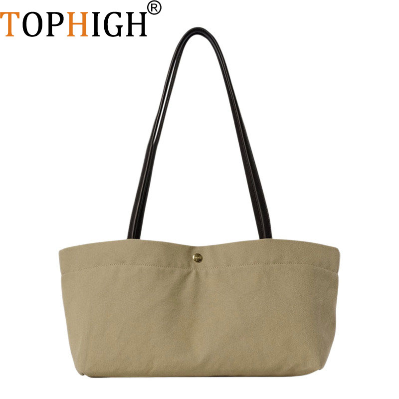 TOPHIGH Tas Tote Kanvas Vintag - Vintage Fashion Old Money ulasan dan harga