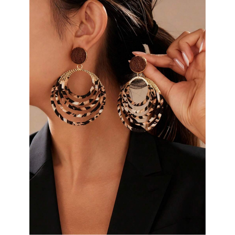 1 Pasang Anting Mewah Motif Le - Vintage Fashion Illustrations ulasan dan harga