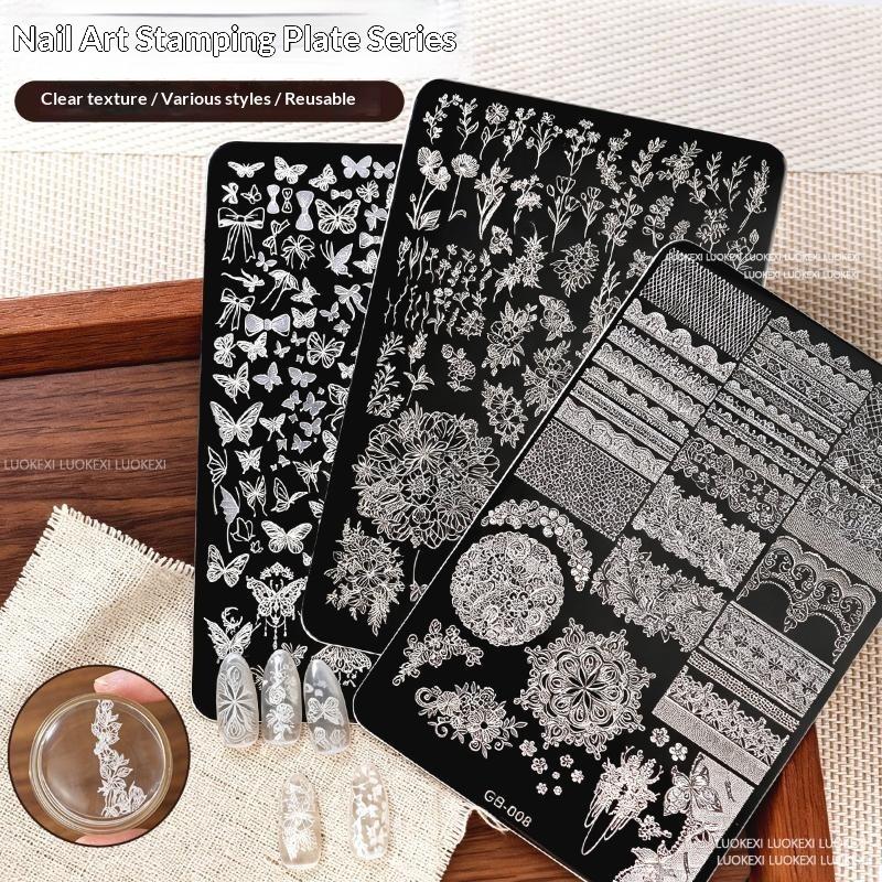 Plat Stamping Nail Art Motif B - Vintage Fashion Illustrations ulasan dan harga