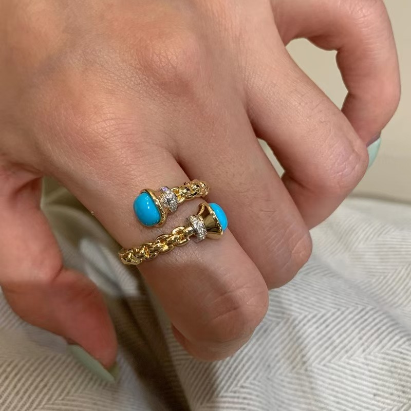 Cincin Berlian Pirus Sintetis  - Vintage Fashion Old Money ulasan dan harga