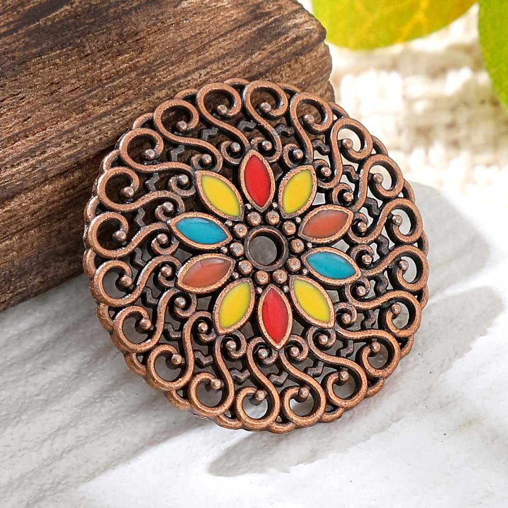 Liontin Bulat Enamel Tembaga P - Vintage Fashion Words ulasan dan harga