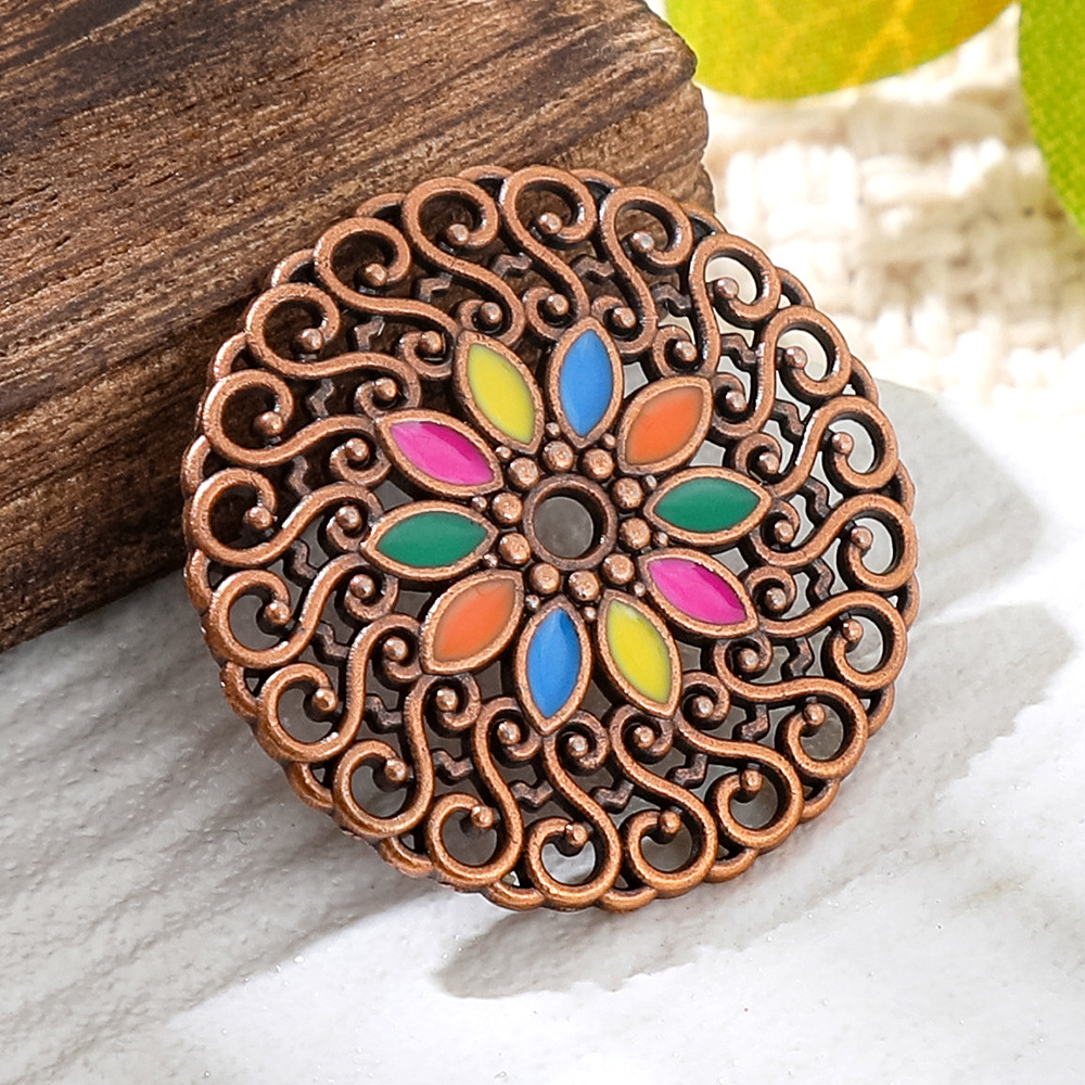 Liontin Bulat Enamel Tembaga P - Vintage Fashion Words ulasan dan harga