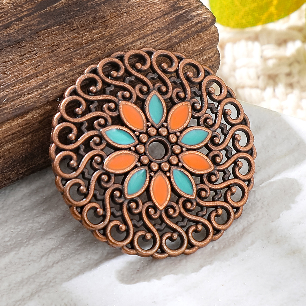 Liontin Bulat Enamel Tembaga P - Vintage Fashion Words ulasan dan harga