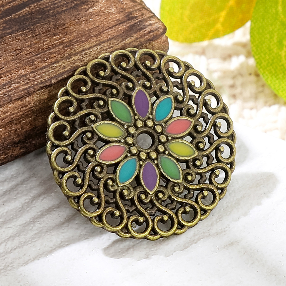 Liontin Bulat Enamel Tembaga P - Vintage Fashion Words ulasan dan harga